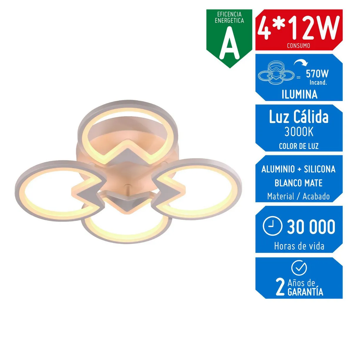 Lámpara de Techo Elektra4 220V, marca DESIRE - Foto Principal
