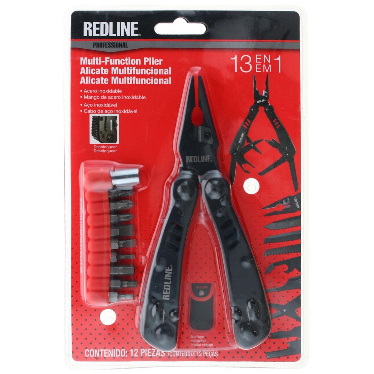 REDLINE - Alicate Multiusos 13 en 1 Acero Redline
