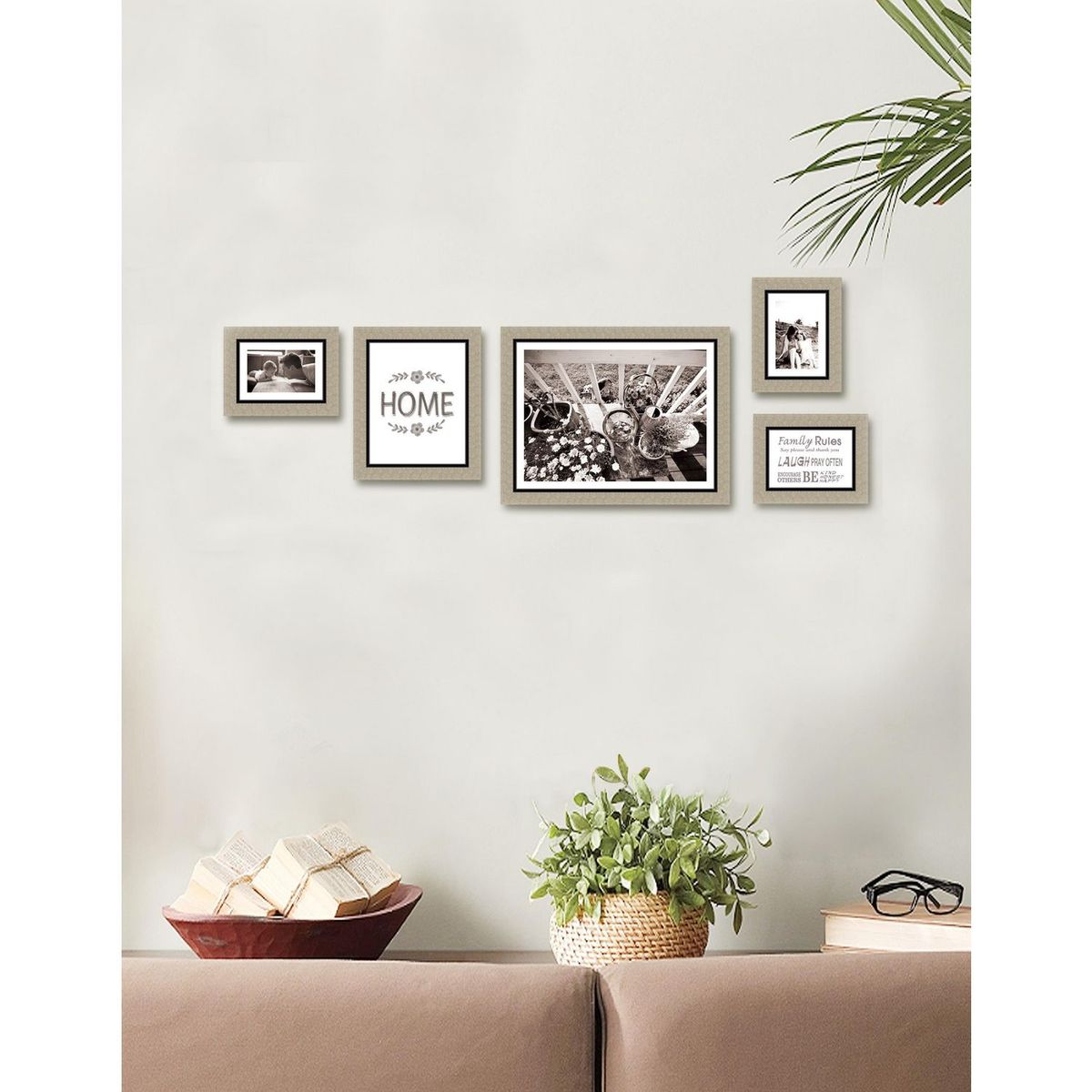 JUST HOME COLLECTION - Set 5 Marcos de Foto Natural