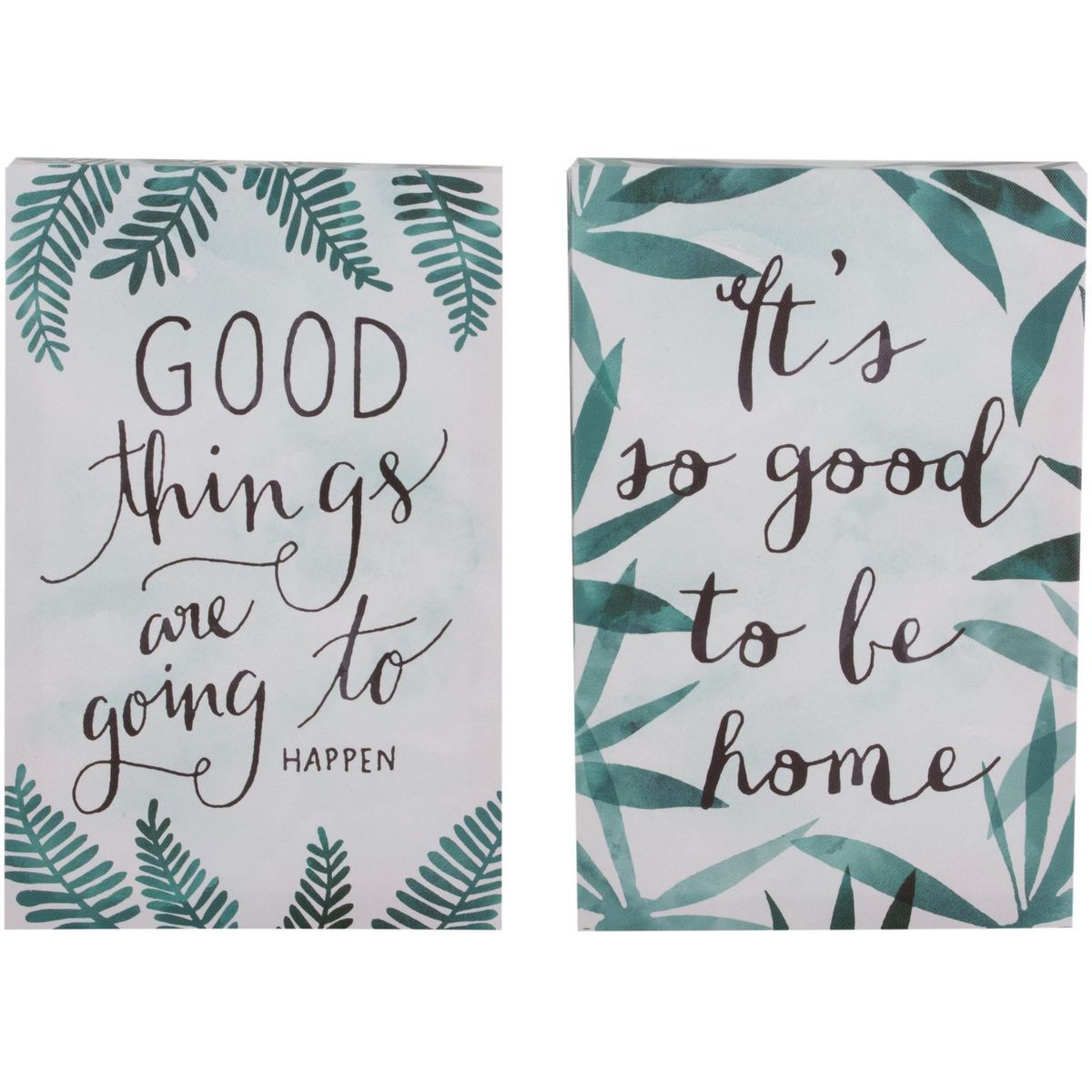 JUST HOME COLLECTION - Set x 2 Canva Frases Hoja 20x30cm