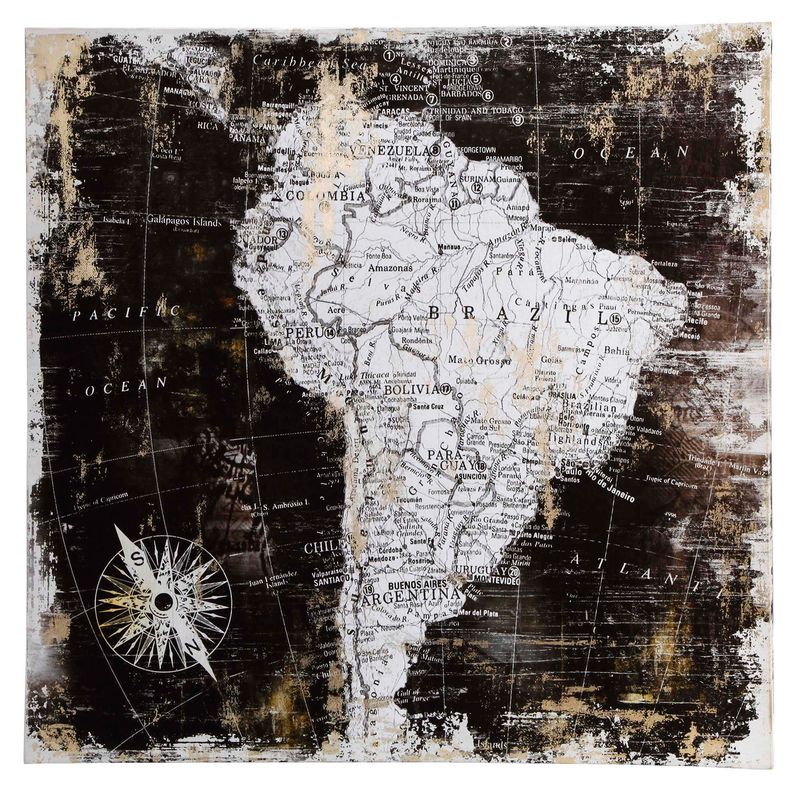 JUST HOME COLLECTION - Canvas América 90x90 cm