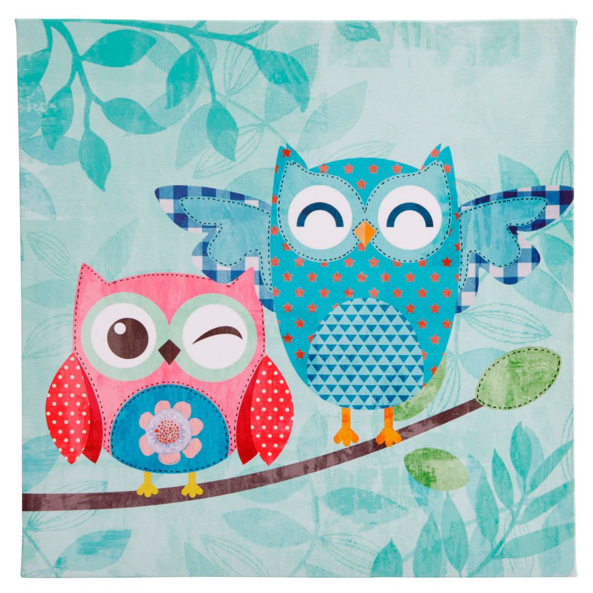 JUST HOME COLLECTION - Canvas Infantil Par Buhos 30x30 cm
