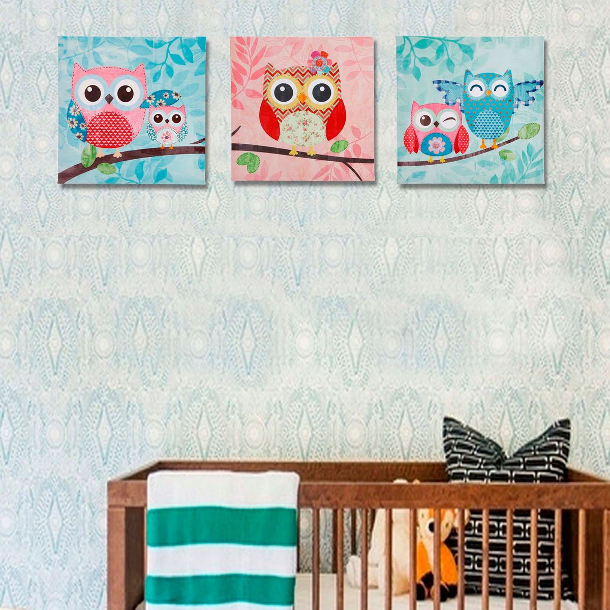 JUST HOME COLLECTION - Canvas Infantil Par Buhos 30x30 cm