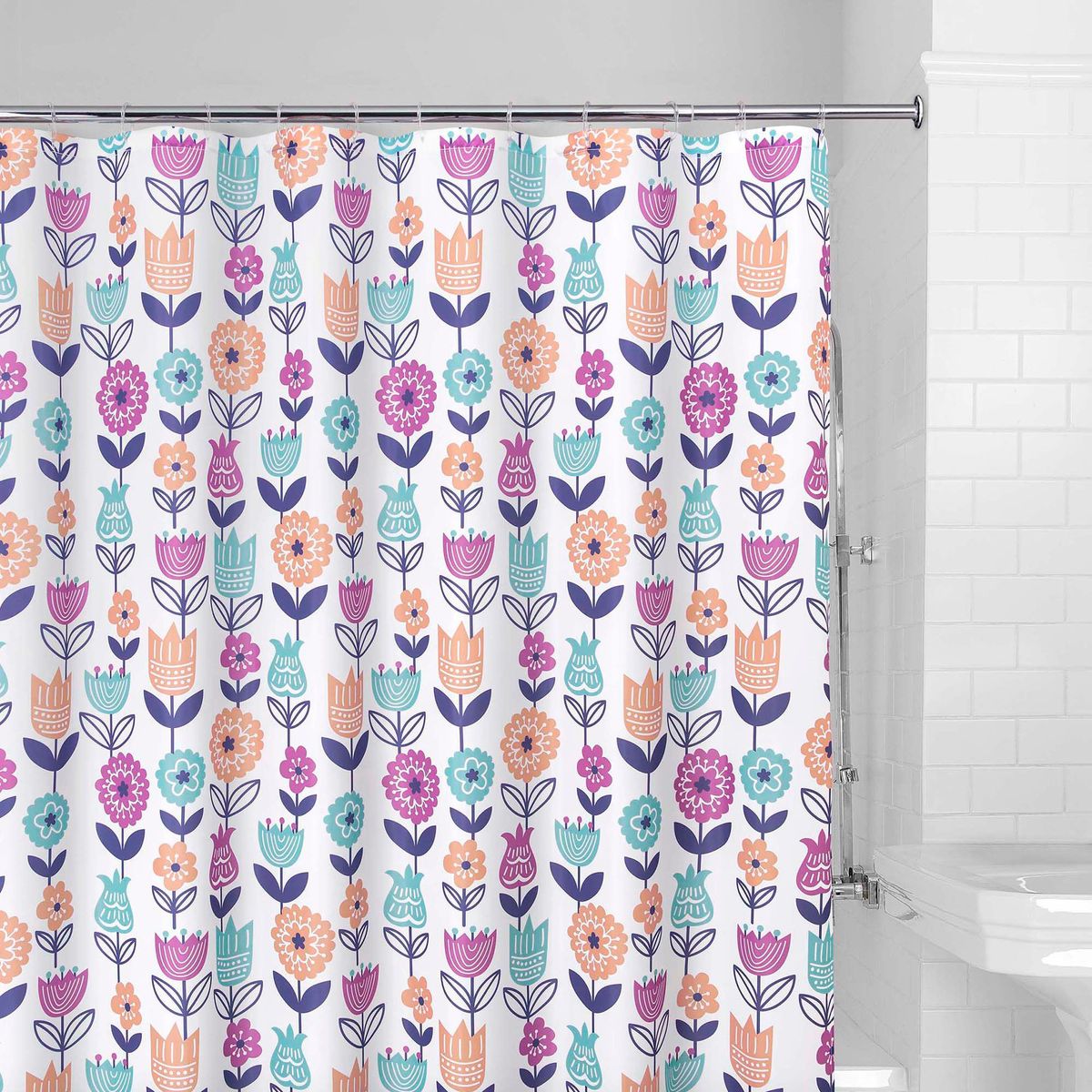 JUST HOME COLLECTION - Cortina de Baño Floral 178x180cm