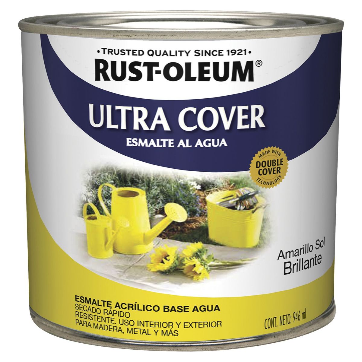 RUST OLEUM - Esmalte al Agua Ultra Cover Amarillo Sol Brillante 0,946L