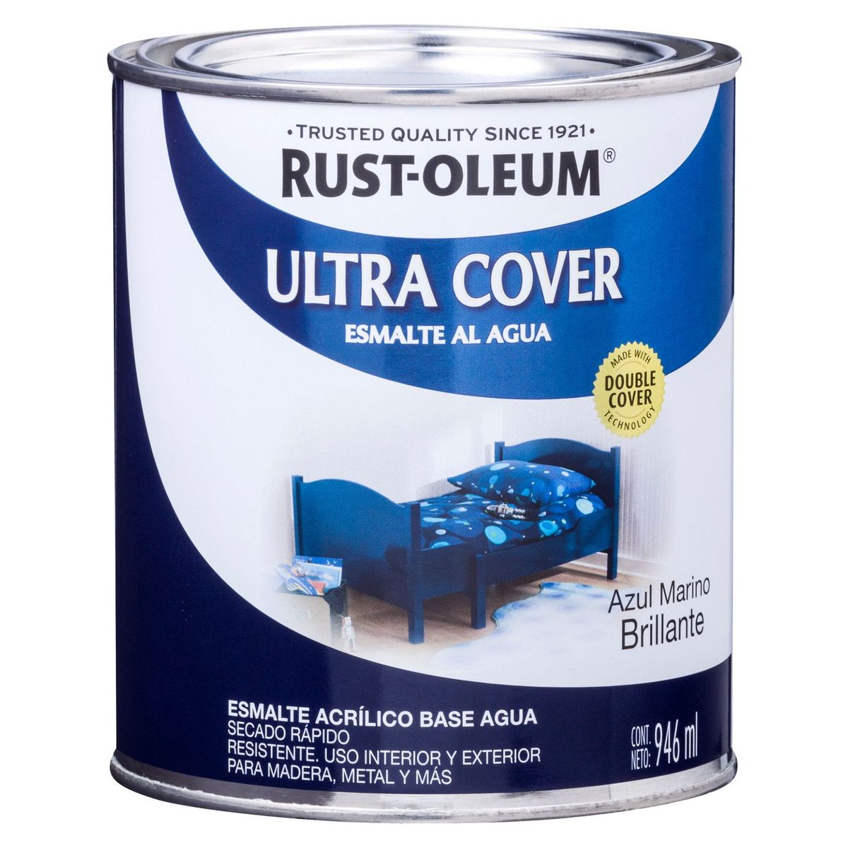 RUST OLEUM - Esmalte al Agua Ultra Cover Azul Marino Brillante 0,946L