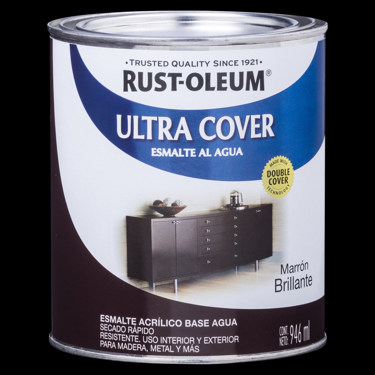 RUST OLEUM - Esmalte al Agua Ultra Cover Marrón Brillante 0,946L