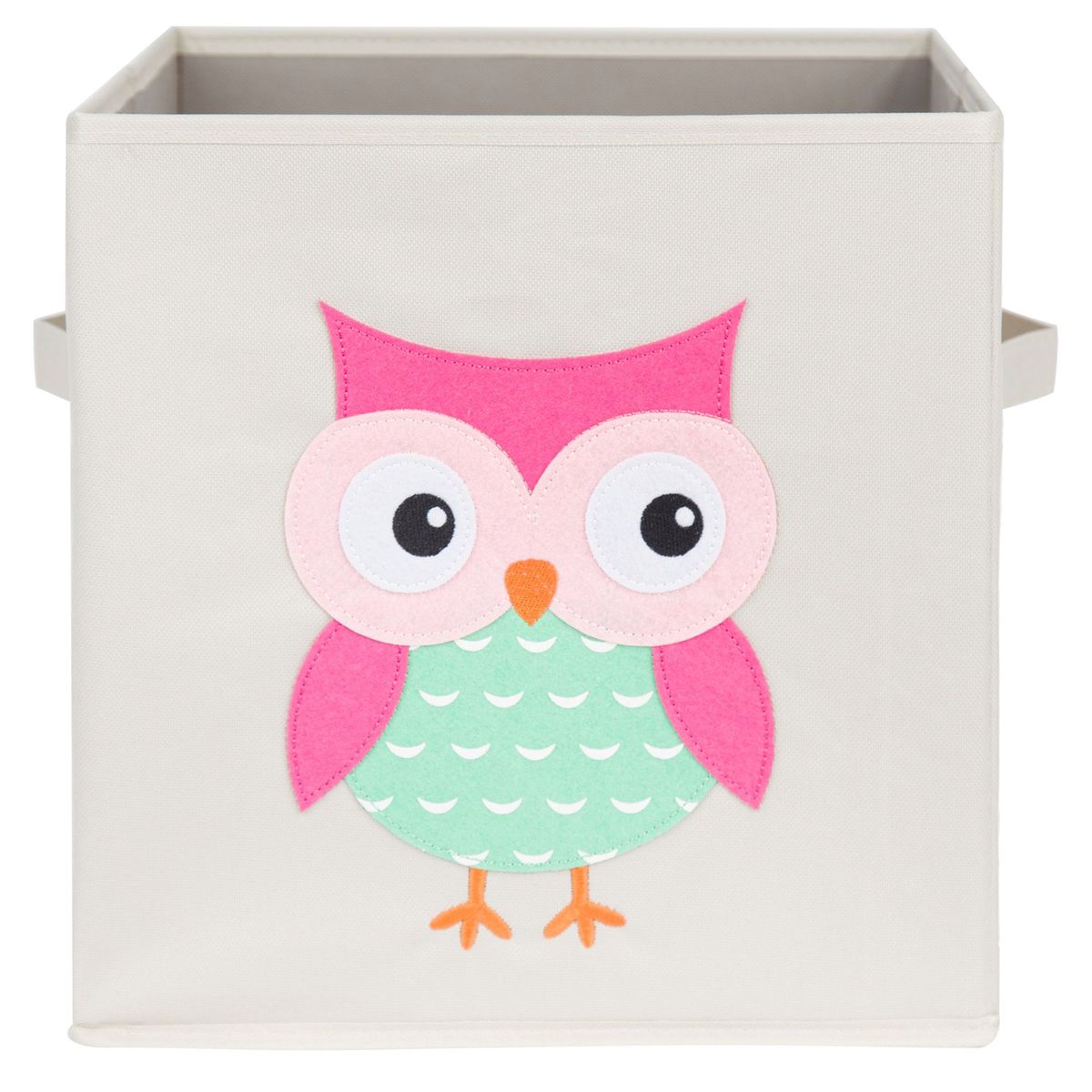 CASA BONITA - Caja Tela Búho Rosa 30x30x30cm