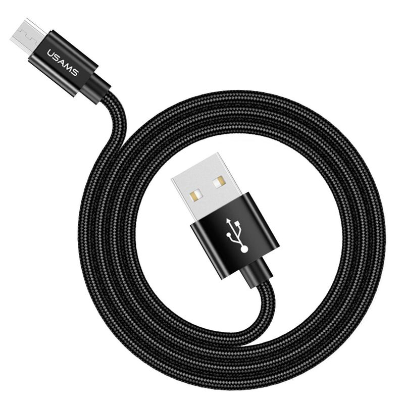 USAMS - Cable USB Tejido Micro 2m Negro