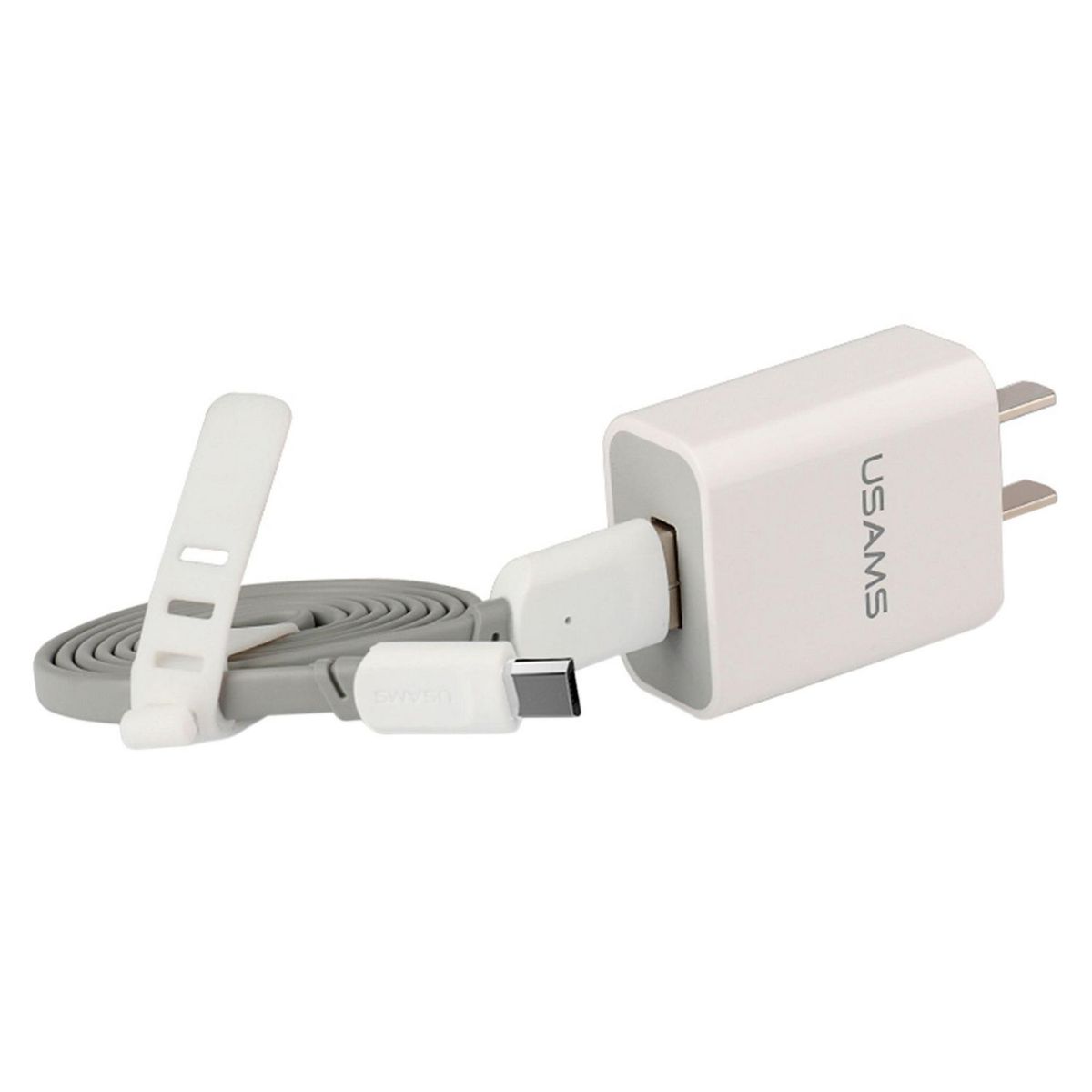 USAMS - Kit Android USB Pared con Cable Data Blanco