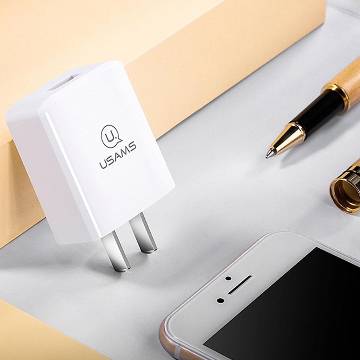 USAMS - Cargador USB Pared Rápido 2A Blanco