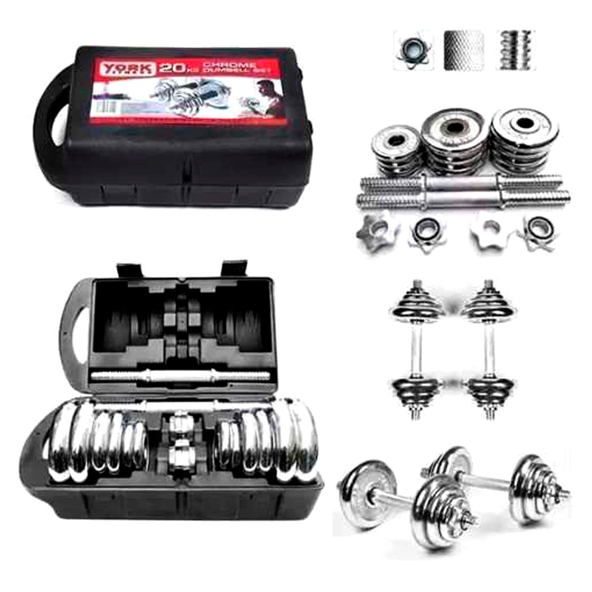 SPORTFITNESS - Set 20K Cromada Male con Adaptador