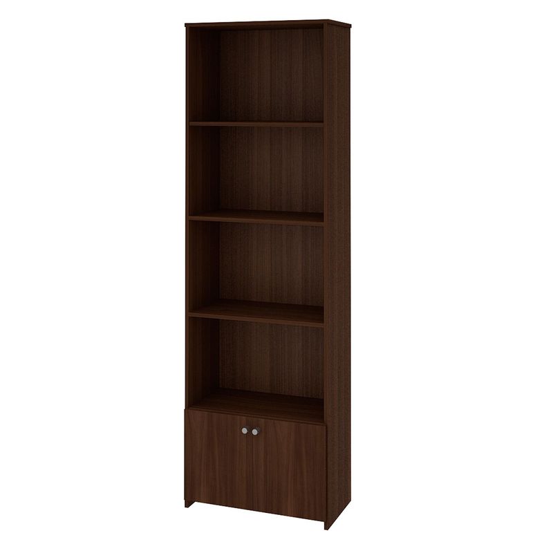 SILCOSIL - Estante librero 4 niveles 2 puertas Zen Chocolate
