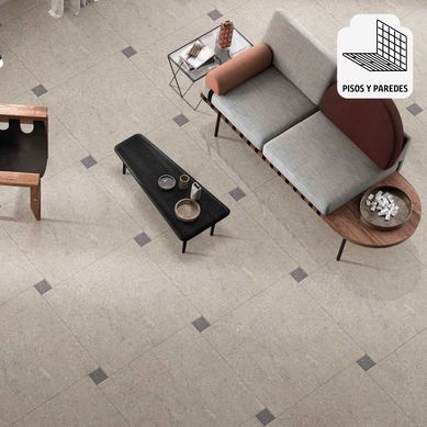 Porcelanato Gris Marmolizado 60x60 cm para piso o pared