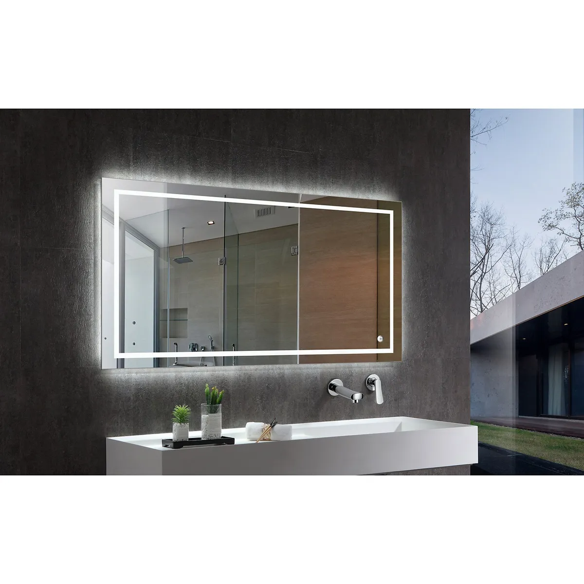 SENSI DACQUA - Espejo LED de Baño Rectangular Cannes 120x70cm