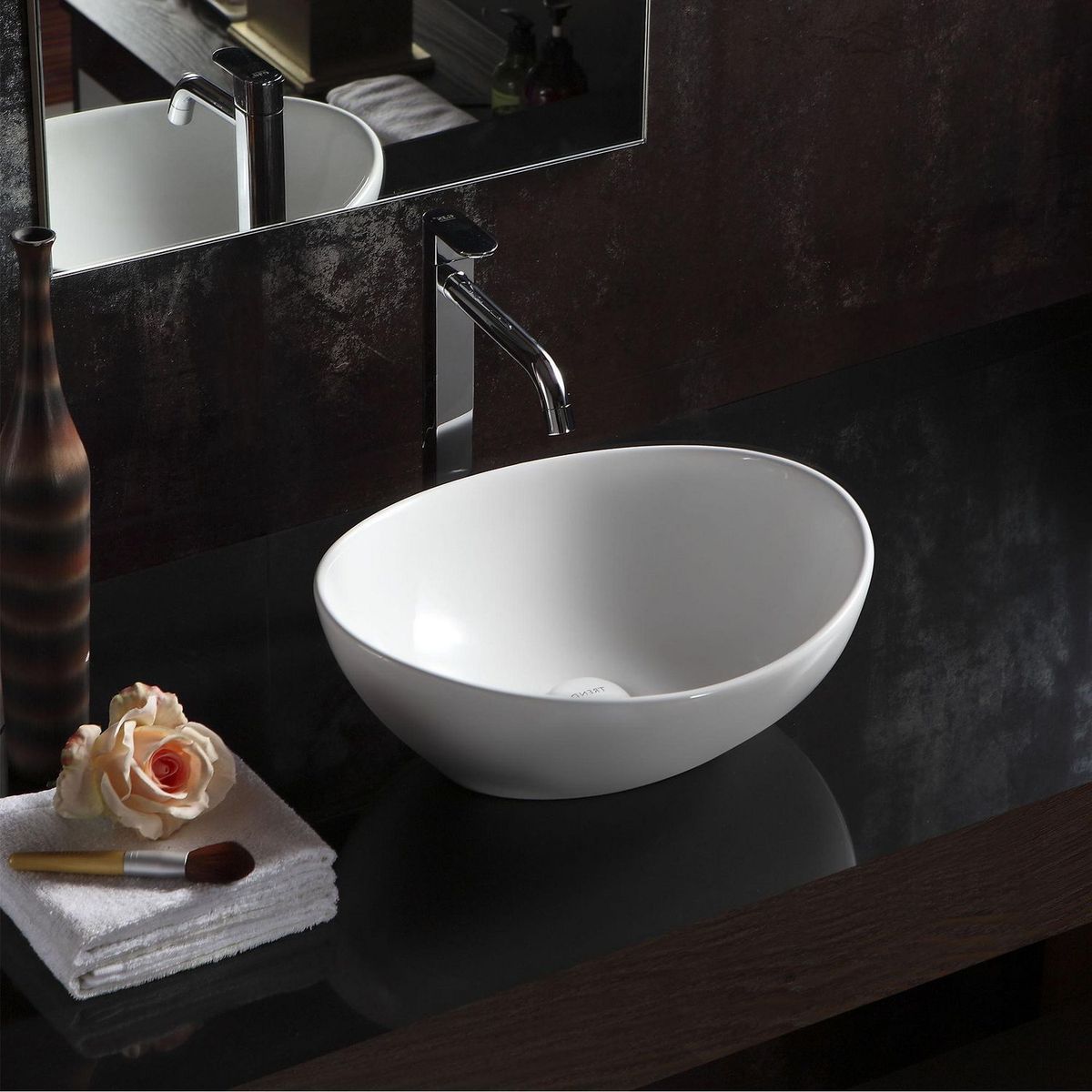 SENSI DACQUA - Lavamanos para Sobreponer Ovalado Blanco