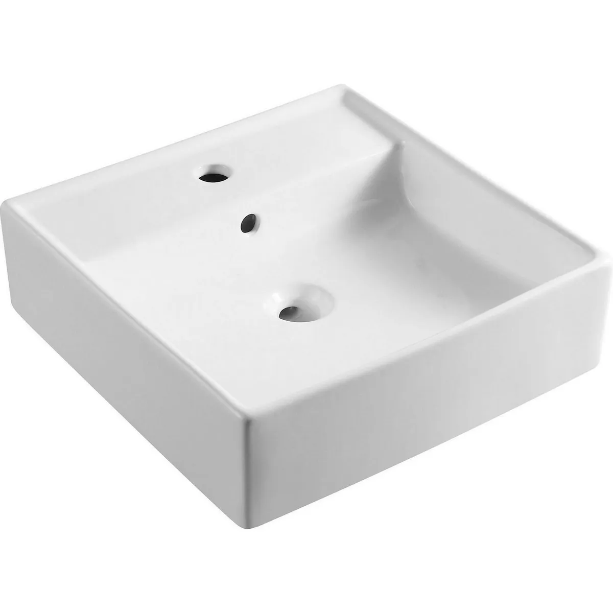 SENSI DACQUA - Lavamanos para Empotrar A Muro Cuadrado Blanco 46x46cm