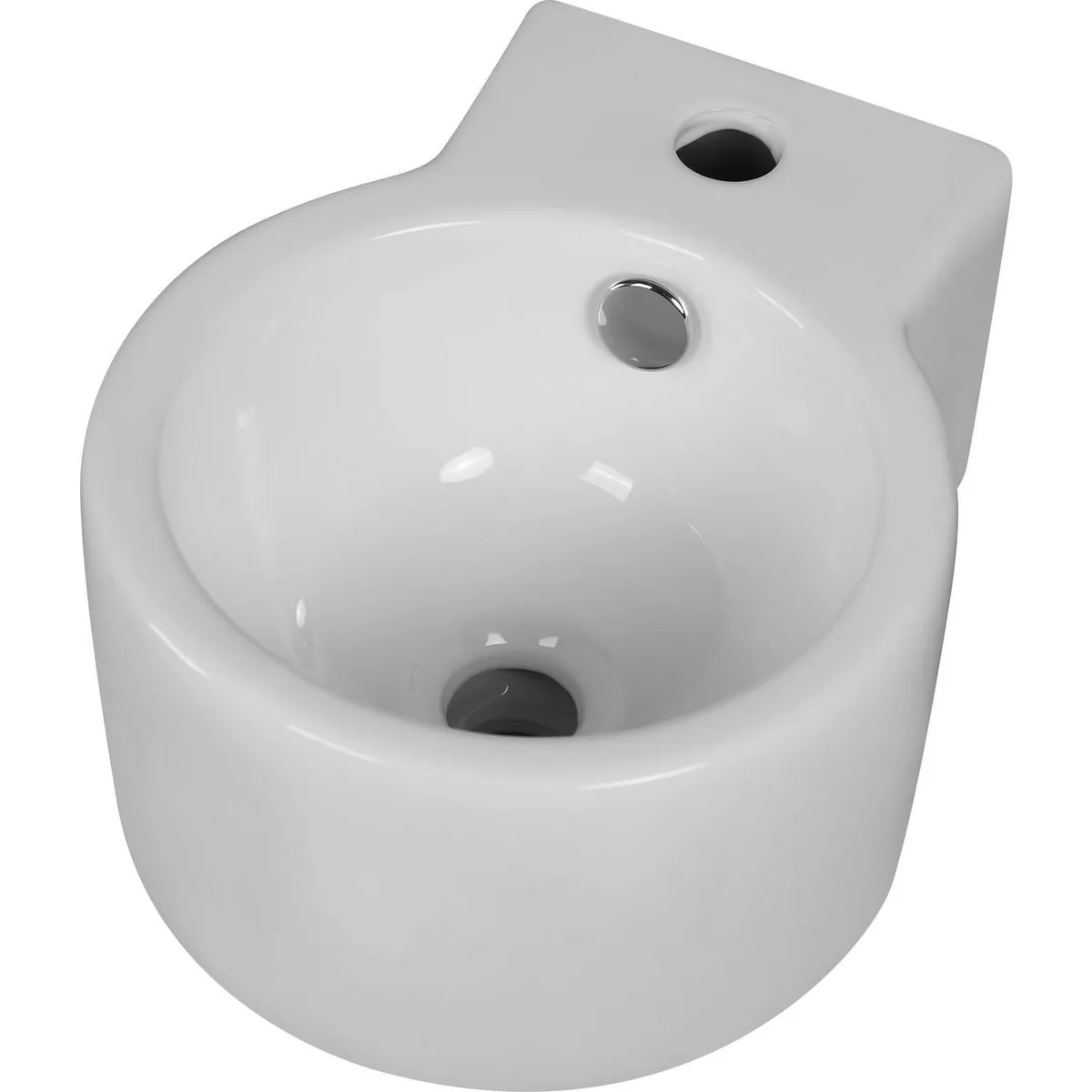 SENSI DACQUA - Lavamanos para Empotrar A Muro Redondo Blanco 34x28cm