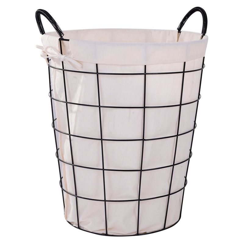 JUST HOME COLLECTION - Canasto de Metal Alto C/Tela