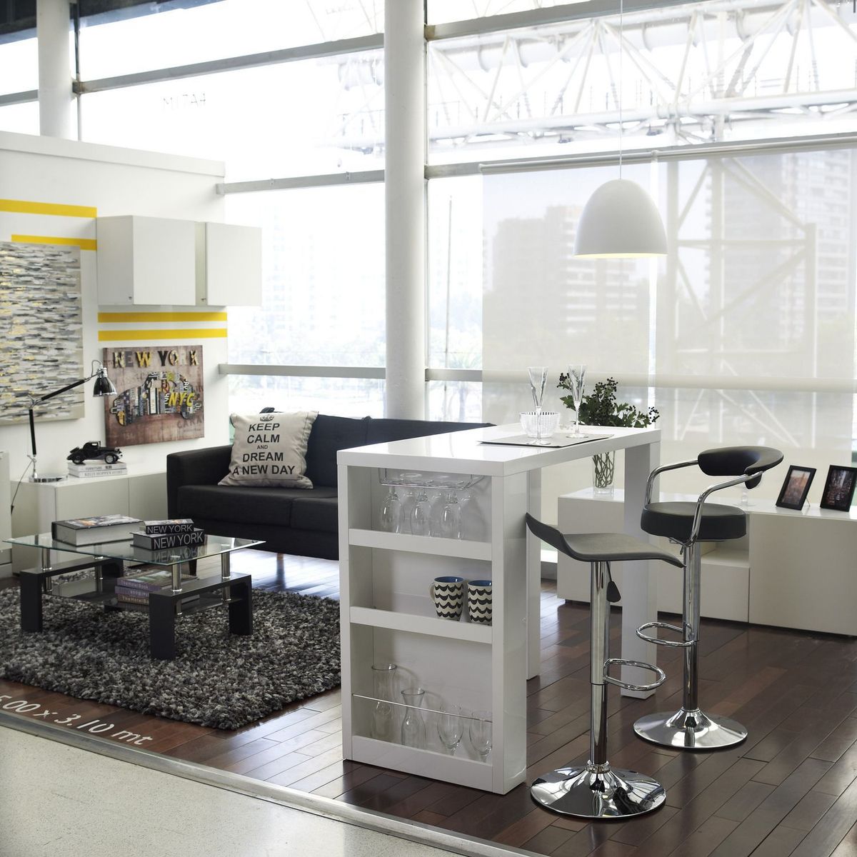 JUST HOME COLLECTION - Banco Bar Enzo Negro