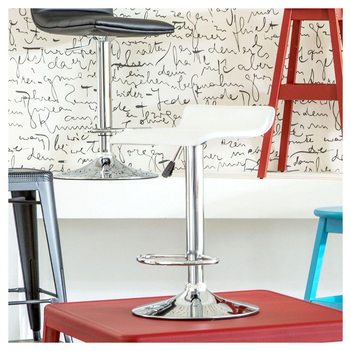 JUST HOME COLLECTION - Silla Bar Enzo Blanco