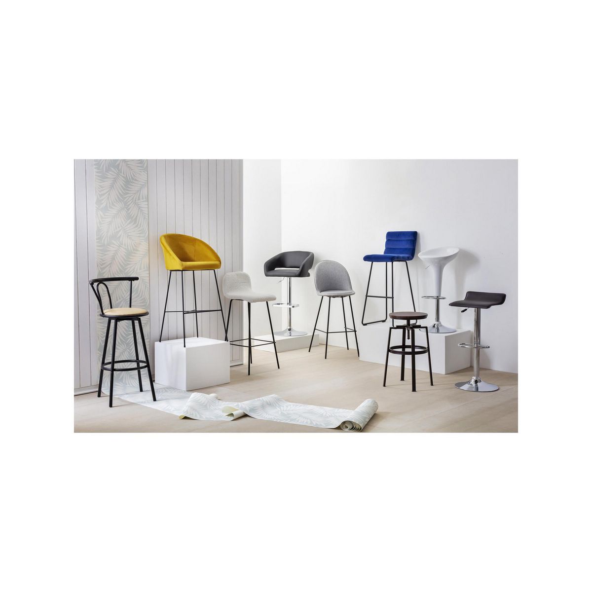 JUST HOME COLLECTION - Banco Bar Enzo Chocolate 65.5x38x40.5 cm