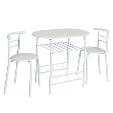 Juego de Comedor 2 Sillas Auxiliar Blanco