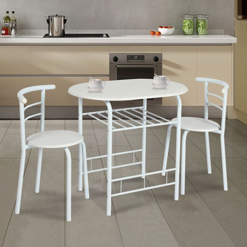 CASA BONITA - Juego de Comedor 2 Sillas Auxiliar Blanco