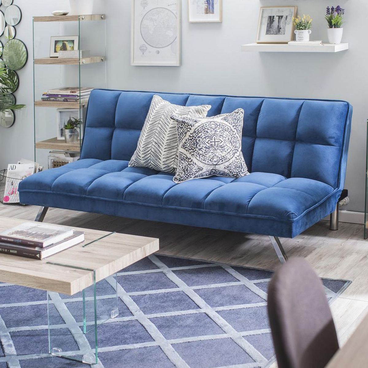 JUST HOME COLLECTION - Futón 3 Cuerpos Galicia Azul