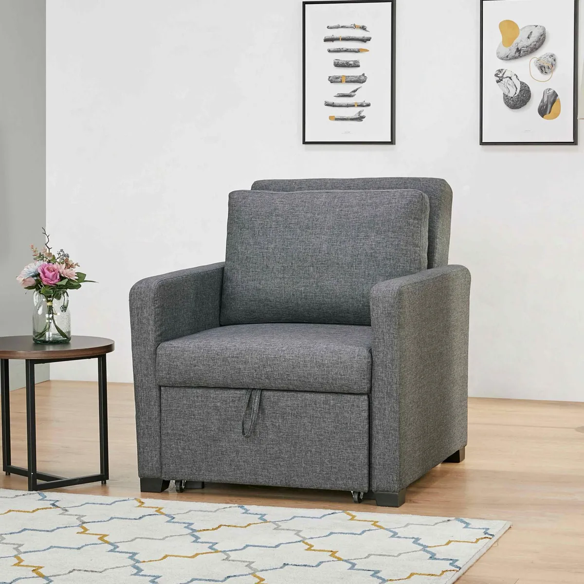 JUST HOME COLLECTION - Sofá Cama 1 Cuerpo Río Gris