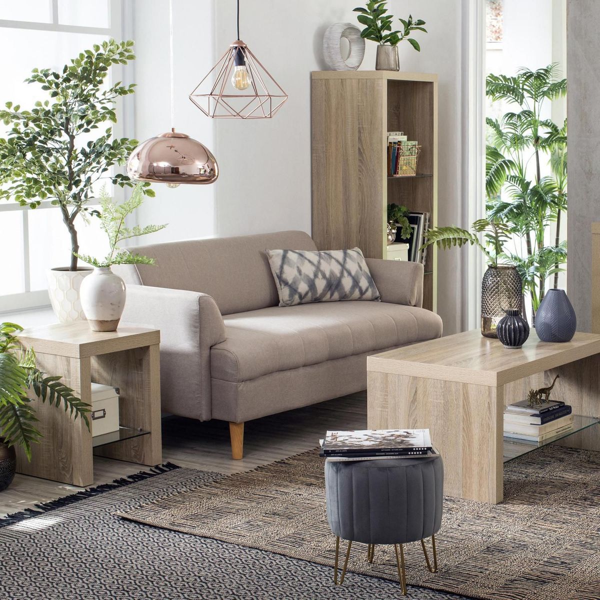 JUST HOME COLLECTION - Sofá 2 Cuerpos Tatiana Beige