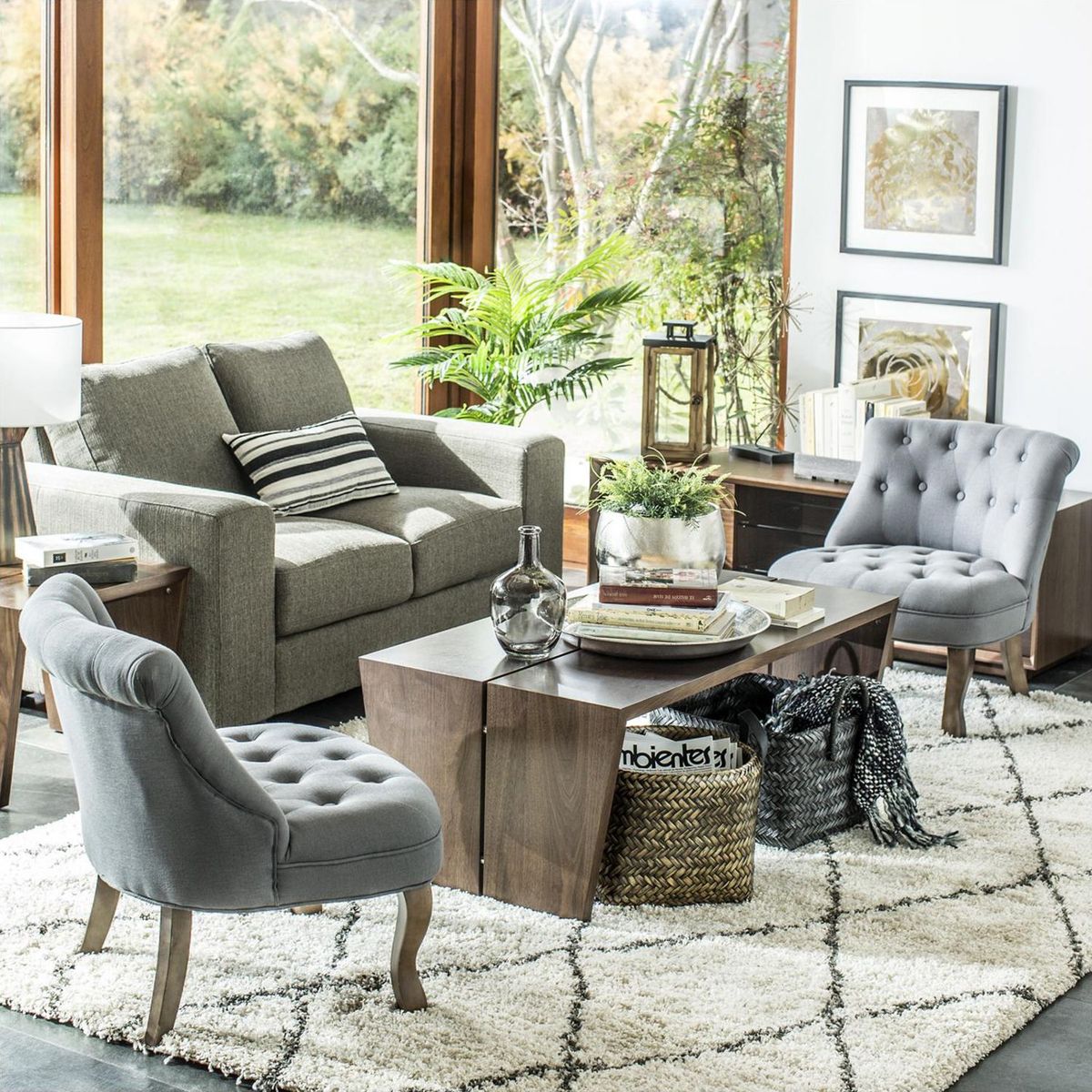 HOMY - Butaca de tela Vivaldi Gris