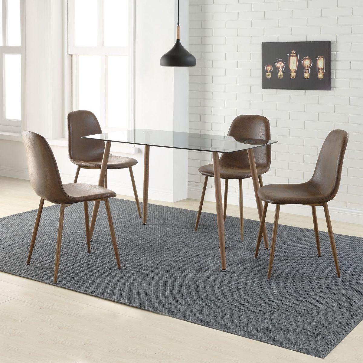 JUST HOME COLLECTION - Juego de Comedor 4 Sillas Kult Vintage