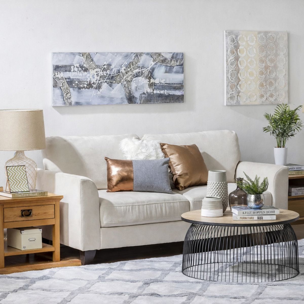 JUST HOME COLLECTION - Sofá 3 Cuerpos Clásico Beige