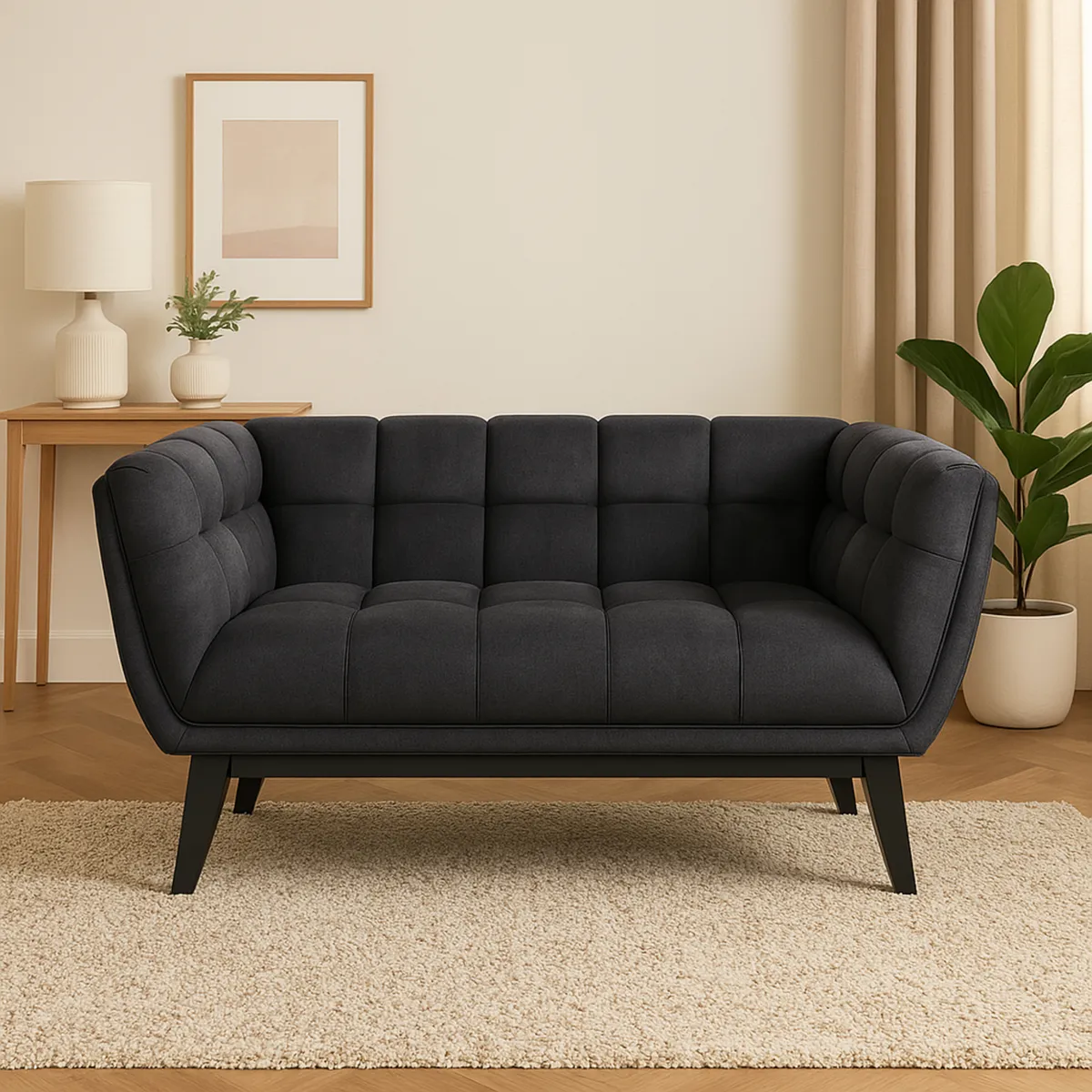 JUST HOME COLLECTION - Sofá 2 Cuerpos Murano Gris Oscuro