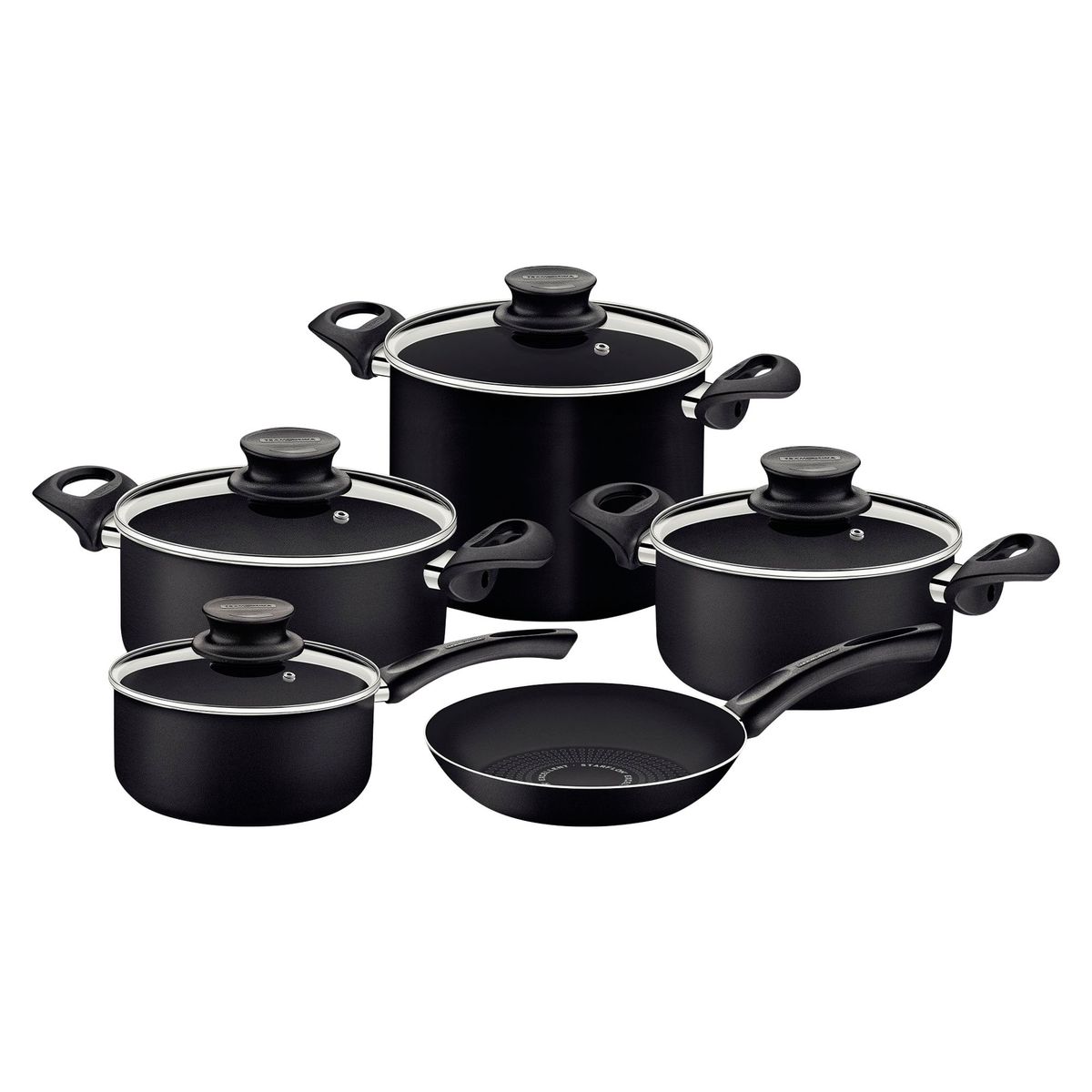 TRAMONTINA - Juego de Ollas 9 Piezas Paris Negro