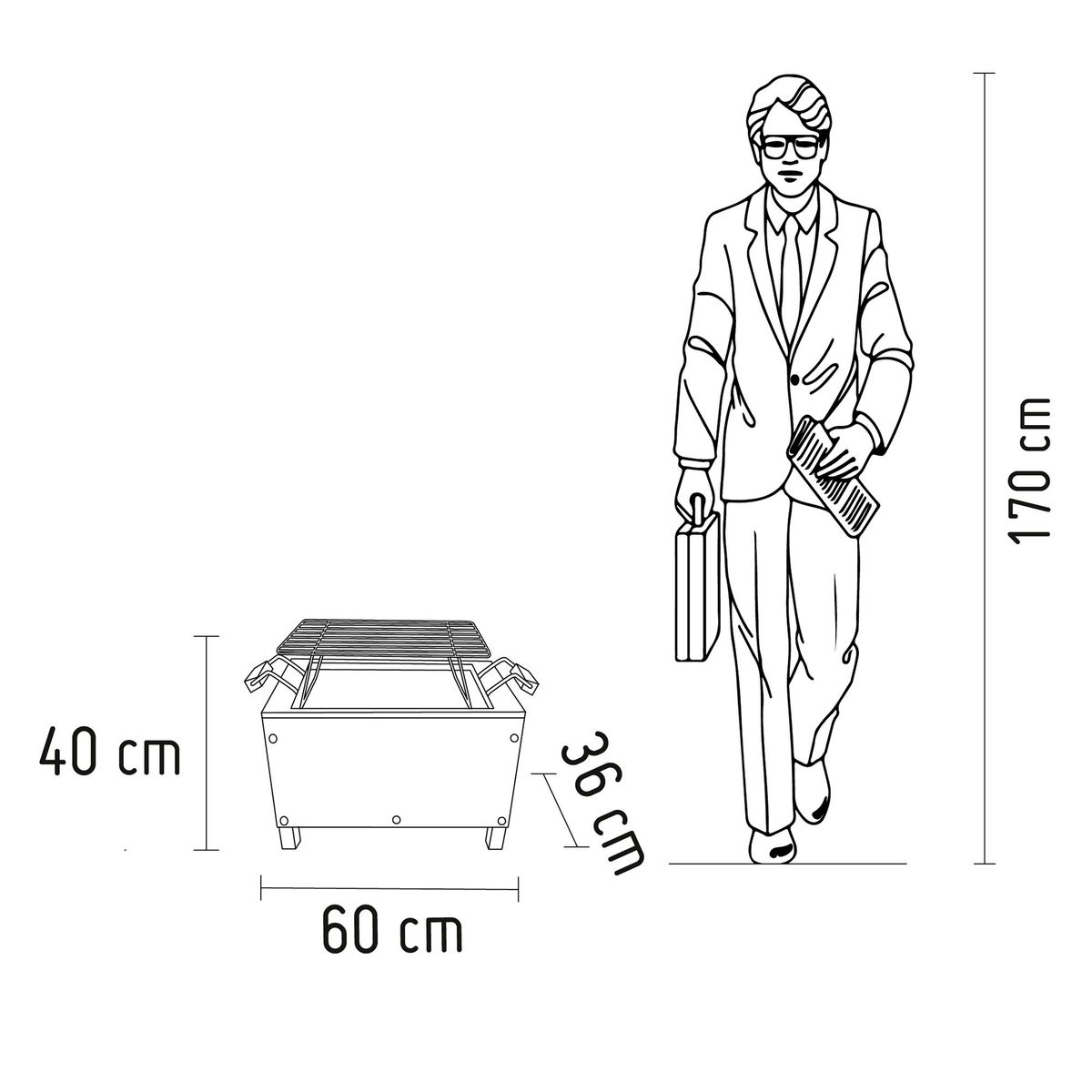 MR GRILL - Caja China Madera Pino/Acero Galvanizado Mr Grill 55X33 Cm