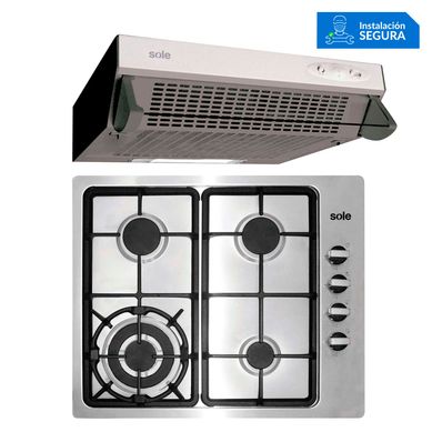Combo Cocina a Gas SOLCO036 + Campana Extractora TURE11GO