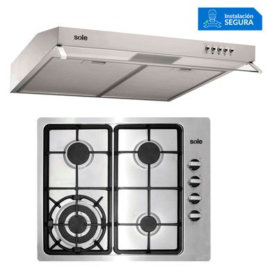 Combo Cocina a Gas SOLCO036 + Campana Extractora TURE16CO