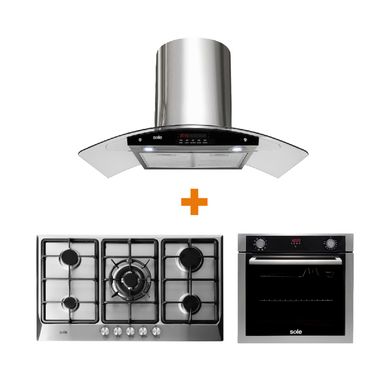 Combo Cocina a Gas SOLCO038 + Campana Extractora TURE63CO + Horno Elctrico SOLHO012