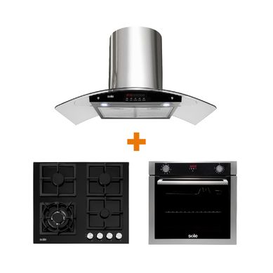 Combo Cocina a Gas SOLCO040 + Campana Extractora TURE63CO + Horno Elctrico SOLHO012