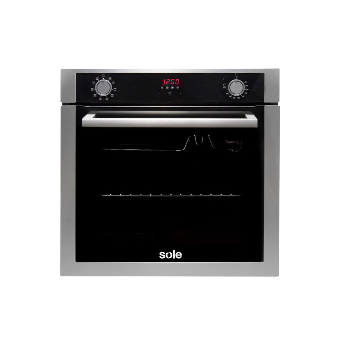 SOLE - Tricombo Sole Cocina Empotrable 4 Hornillas SOLCO040 + Campana Decorativa 90cm TURE63CO + Horno Eléctrico 73 Lt SOLHO012