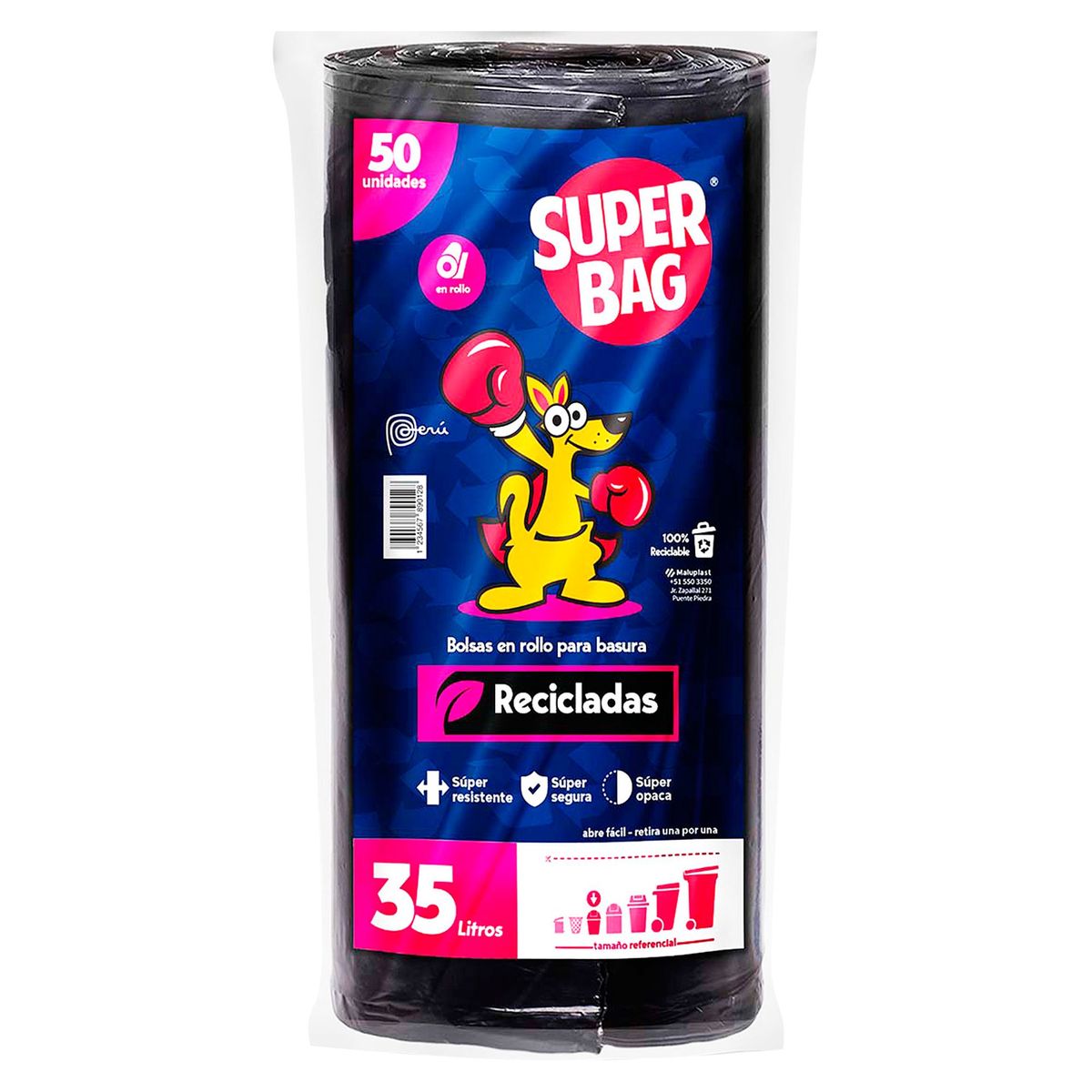 SUPERBAG - Bolsa Para Basura Rollo de 35 Litros 50und