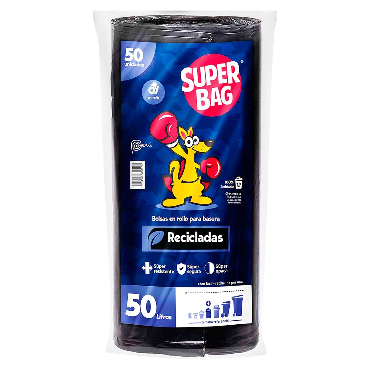 SUPERBAG - Bolsa Para Basura Rollo de 50 Litros 50und