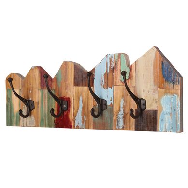 Percha de Muro 4 Ganchos Metal Vintage