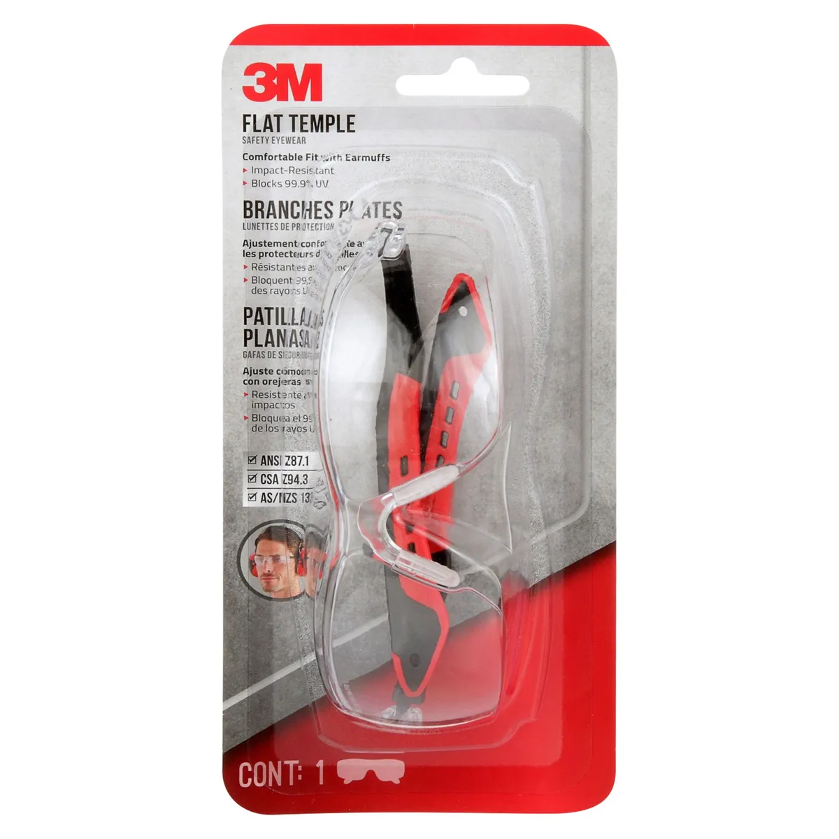 3M - Lentes de Seguridad 3M Alto Impacto Luna Clara