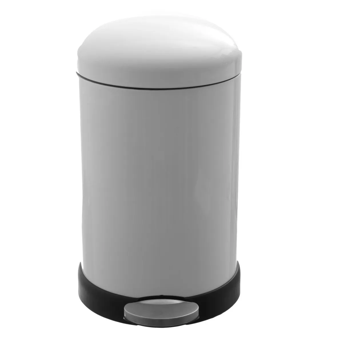 JUST HOME COLLECTION - Papelera de Acero Inoxidable con Pedal Blanca 20L
