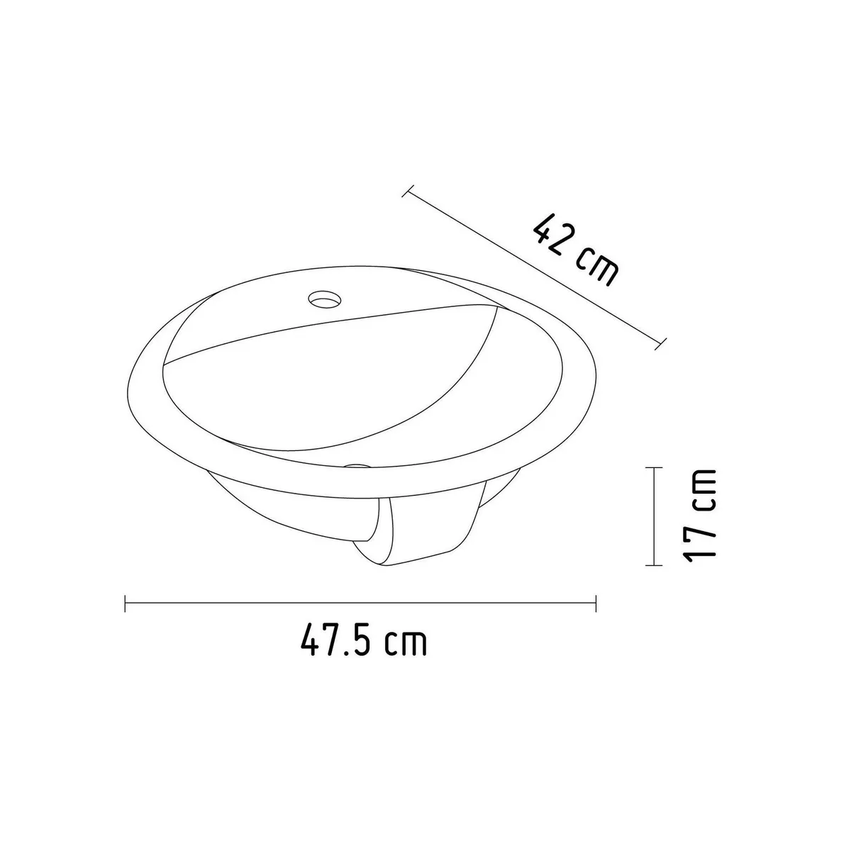 TREBOL - Lavamanos para Empotrar A Mueble Trebol Ovalin Sonnet Blanco
