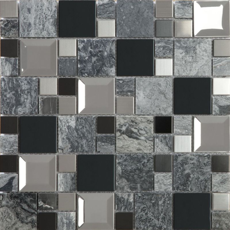 INTERMATEX - Malla de Cristal Kaos Gris 30x30cm - Venta por unidad