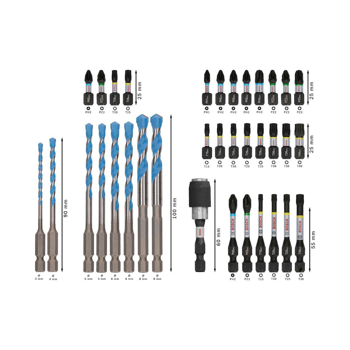 BOSCH - Set de puntas 35 piezas Perforación/Fija